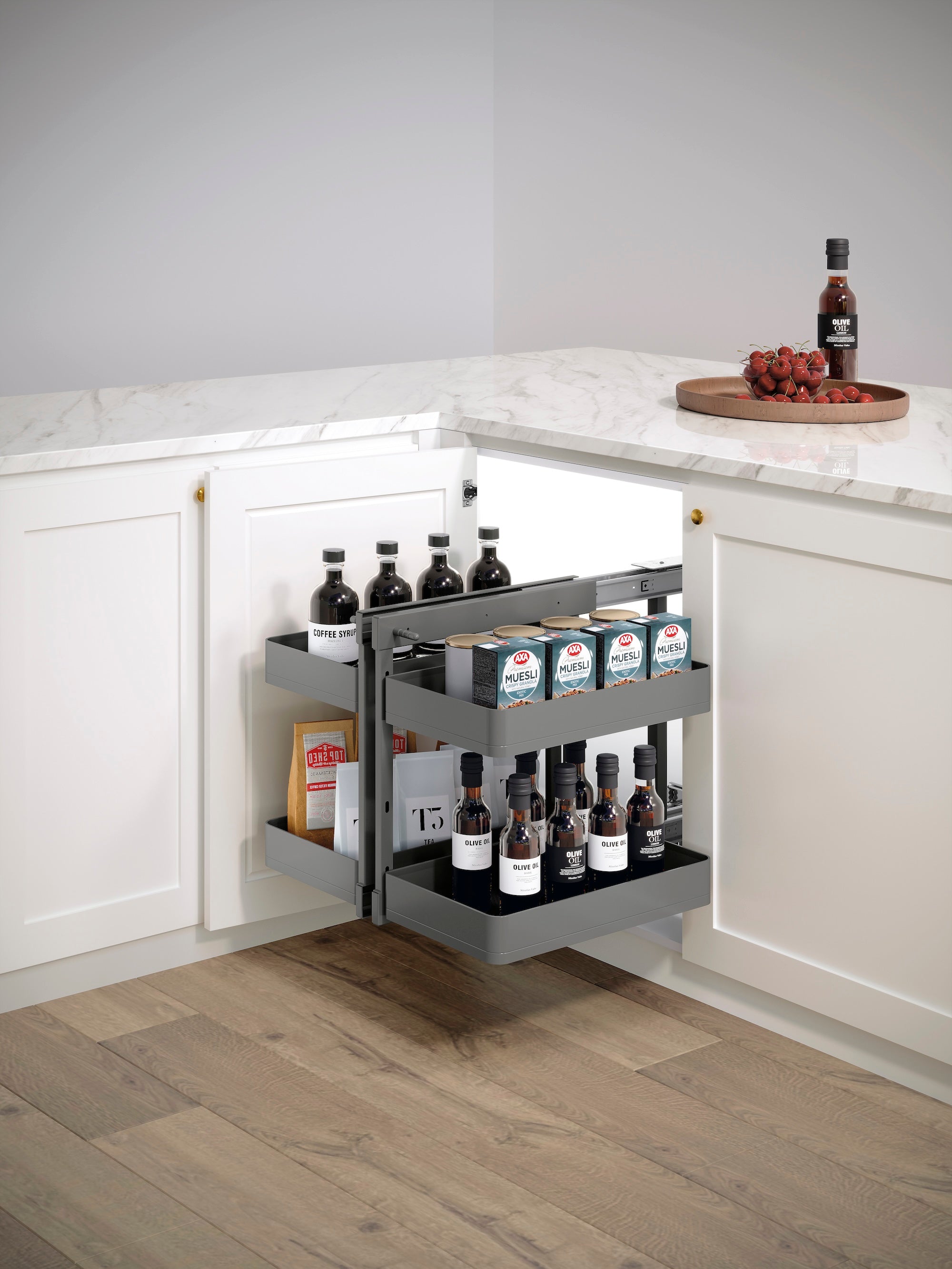 Encanto Full Pull Out Kitchen Corner Pantry